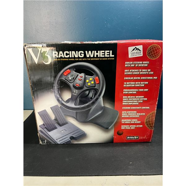 Lot of 1 Nintendo 64 V3 Racing Wheel in Box! - USED