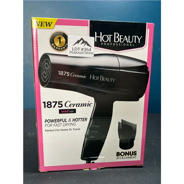 Lot of 1 Hot Beauty 1875 Ceramic Hair Dryer