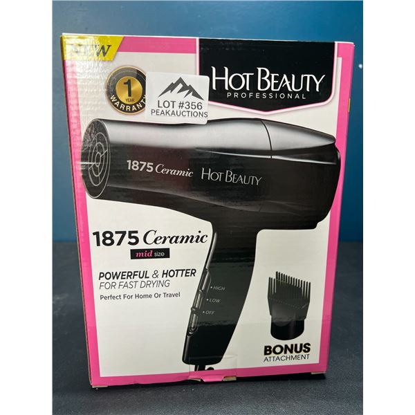 Lot of 1 Hot Beauty 1875 Ceramic Hair Dryer