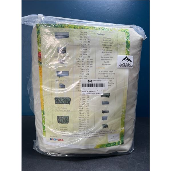 Lot of 1 Patio Furniture Cover - Round 96 inch x 32inch Height