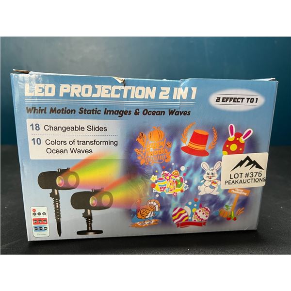 Lot of 1 LED Outdoor Motion Projector - Changeable Holiday Design Slides & Colours