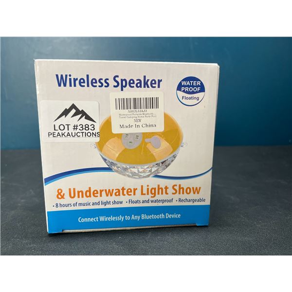 Lot of 1 LED Light-Up Floating Waterproof Blueooth Portable Speaker