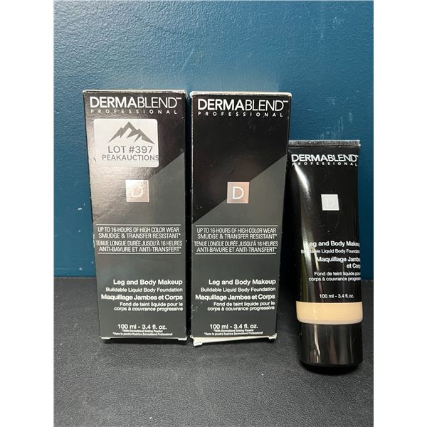 Lot of 2 Dermablend Leg & Body Makeup/Buildable Liquid Body Foundation
