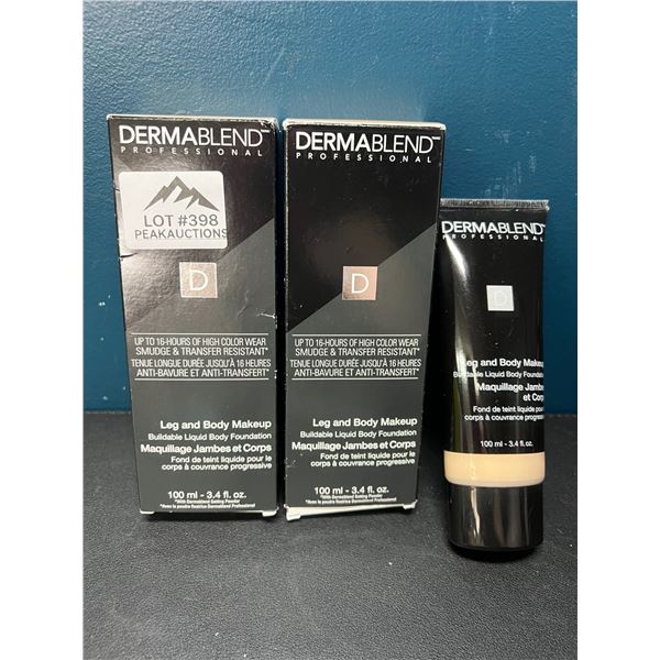 Lot of 2 Dermablend Leg & Body Makeup/Buildable Liquid Body Foundation