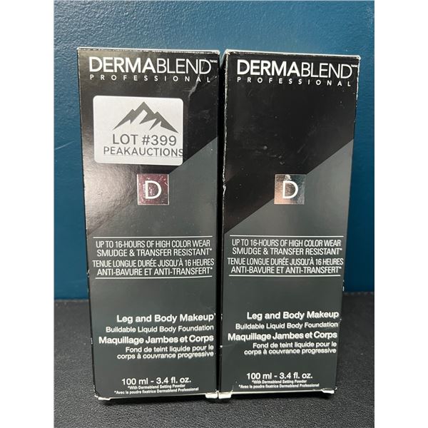 Lot of 2 Dermablend Leg & Body Makeup/Buildable Liquid Body Foundation