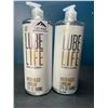 Image 1 : Lot of 2 Bottles of LubeLife Water-Based Lubricant - Large 946 mL Bottles - Brand New Sealed!