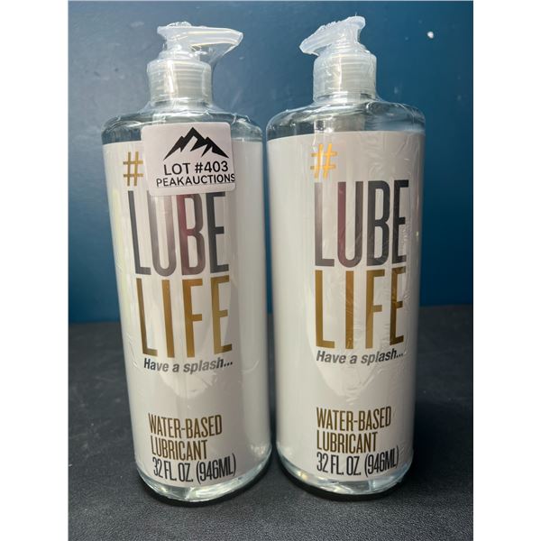 Lot of 2 Bottles of LubeLife Water-Based Lubricant - Large 946 mL Bottles - Brand New Sealed!