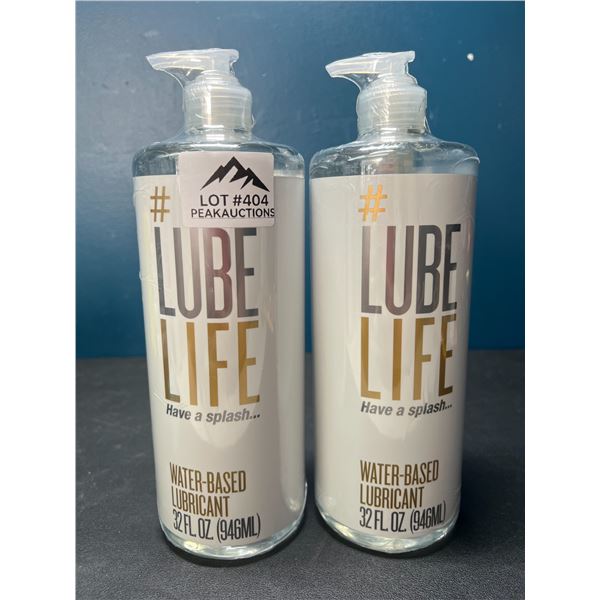 Lot of 2 Bottles of LubeLife Water-Based Lubricant - Large 946 mL Bottles - Brand New Sealed!