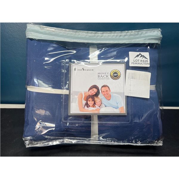 Lot of 1 Queen Size 4PC Bed Sheet Set - Blue