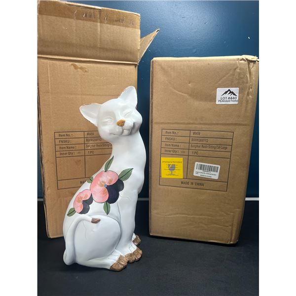 Lot of 2 Cat Statues/Decor Pieces - 13inch size