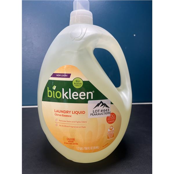 Lot of 1 Jug of Biokleen Laundry Liquid - Citrus Essence - 1.2 gal