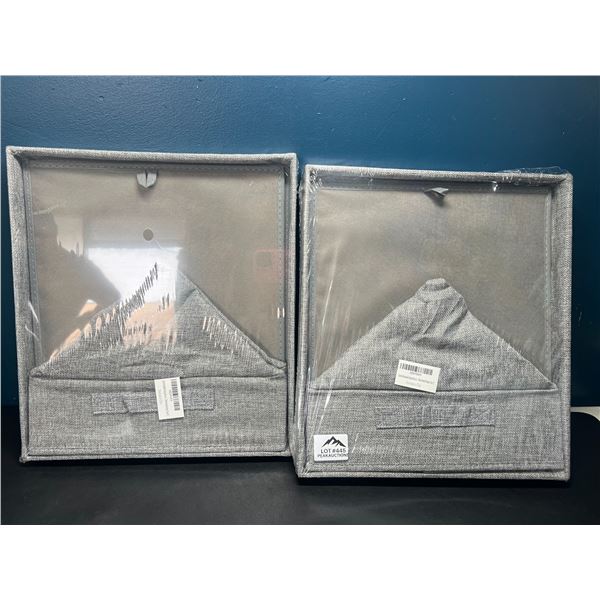 Lot of 2 Linen Scrapbook Storage Boxes/Photo Organizers - Gray