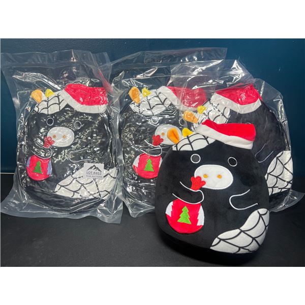 Lot of 4 Squishmallow-Like Plushies; Cow Design