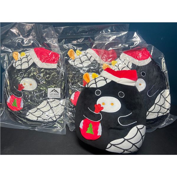 Lot of 4 Squishmallow-Like Plushies; Cow Design