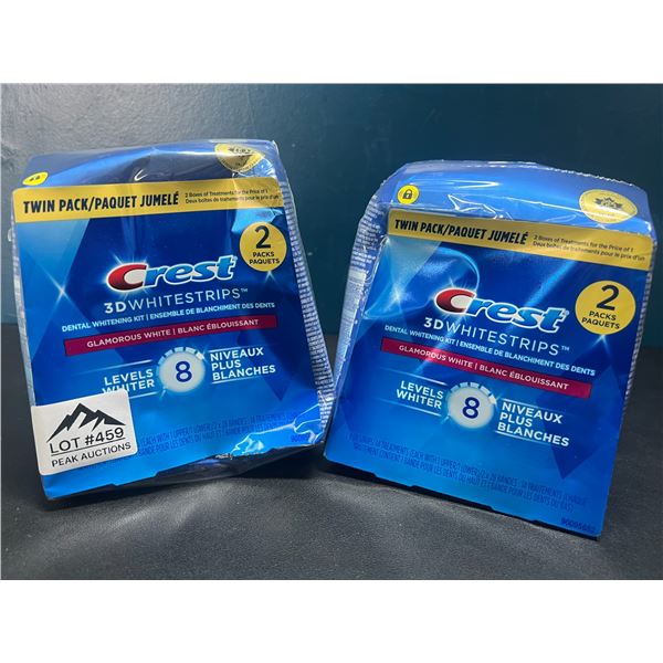 Lot of 2 Boxes of Crest 3D Whitestrips Teeth Whitening Kits - TwinPacks (2x28 strips per box)