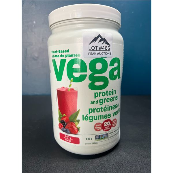 Lot of 1 Vega Plant-Based Protein and Greens - Berry Flavor - 600ml Large Tub Protein Powder