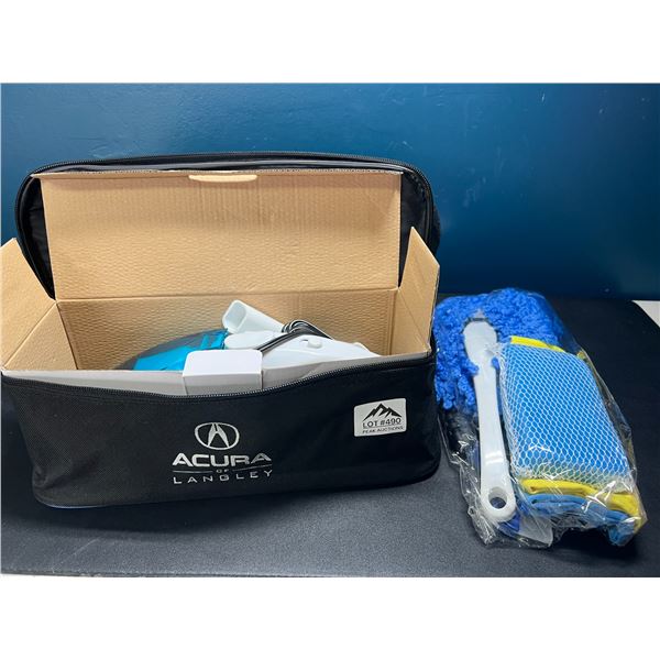 Lot of 1 Acura Car Detailing/Cleaning Kit w/ Vacuum, Assorted Cleaning Tools, and Bag