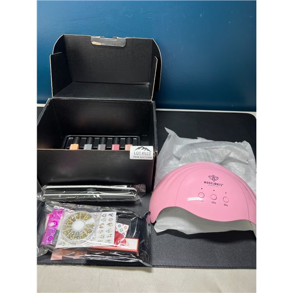 Lot of 1 Gel Nail Polish Kit w/ UV Lamp