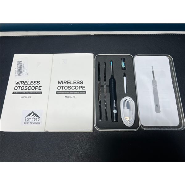 Lot of 2 Wireless Otoscopes/Ear Wax Removers - Sees Deep Into Ears!