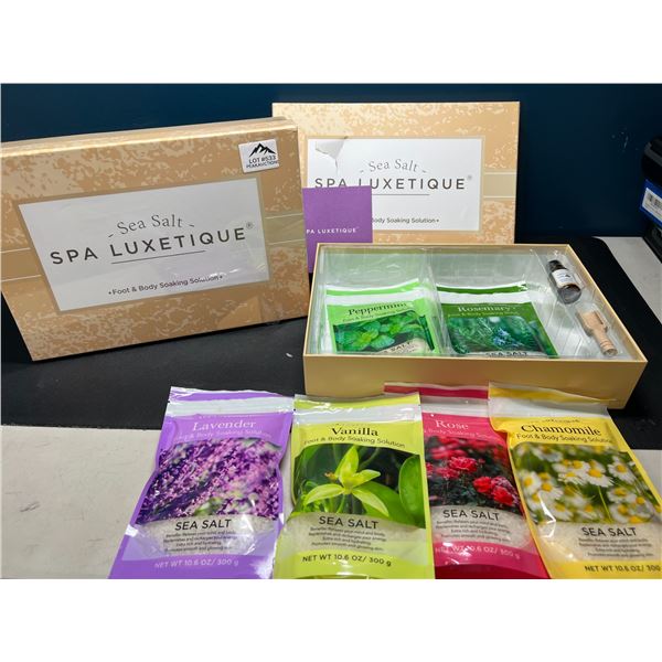 Lot of 2 Spa Luxetique Sea Salt Foot & Body Soaking Sets