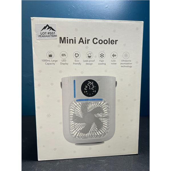 Lot of 1 Mini Air Cooler - Type-C - LED Display, 1000mL tank w/ Misting