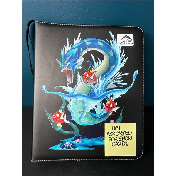Lot of 1 Binder of Assorted Pokemon Cards - Authentic Pokemon Cards! 189 Total