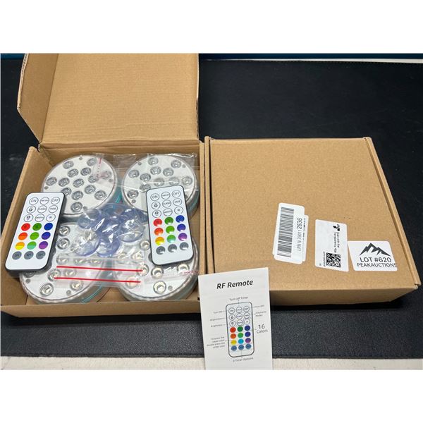 Lot of 2 Packs of Submersible LED Pool Lights w/ Remote Control (4PCS per box)
