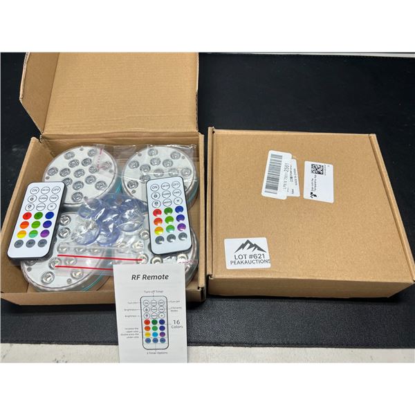 Lot of 2 Packs of Submersible LED Pool Lights w/ Remote Control (4PCS per box)