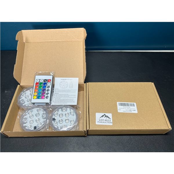 Lot of 2 Packs of Submersible LED Pool Lights w/ Remote Control (4PCS per box)