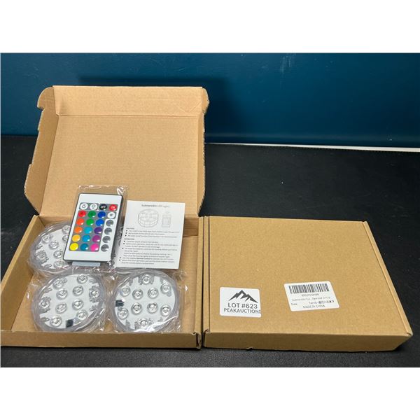 Lot of 2 Packs of Submersible LED Pool Lights w/ Remote Control (4PCS per box)