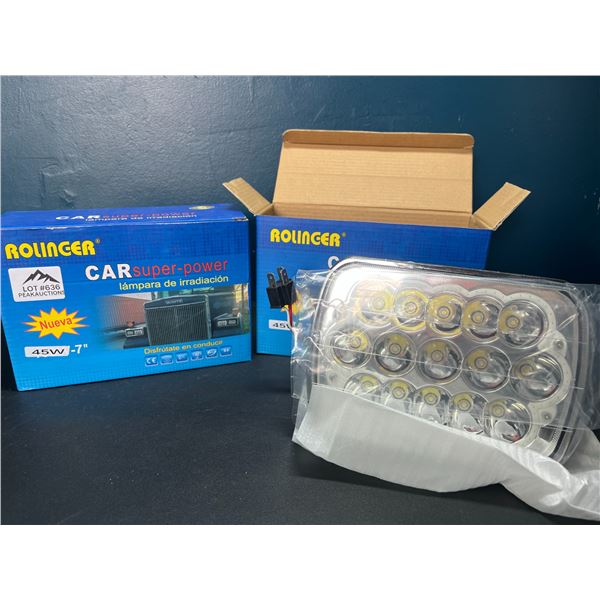 Lot of 2 Rollinger LED 7" 45W Headlights
