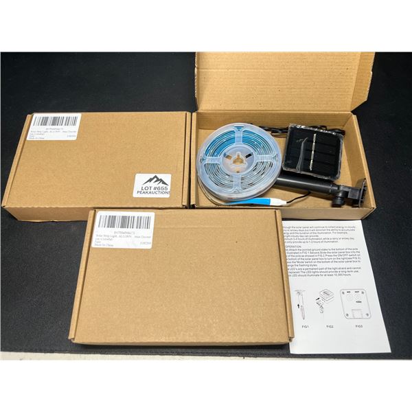 Lot of 3 Solar Strip Light Kits for Outdoorws/Lawn & Gardens