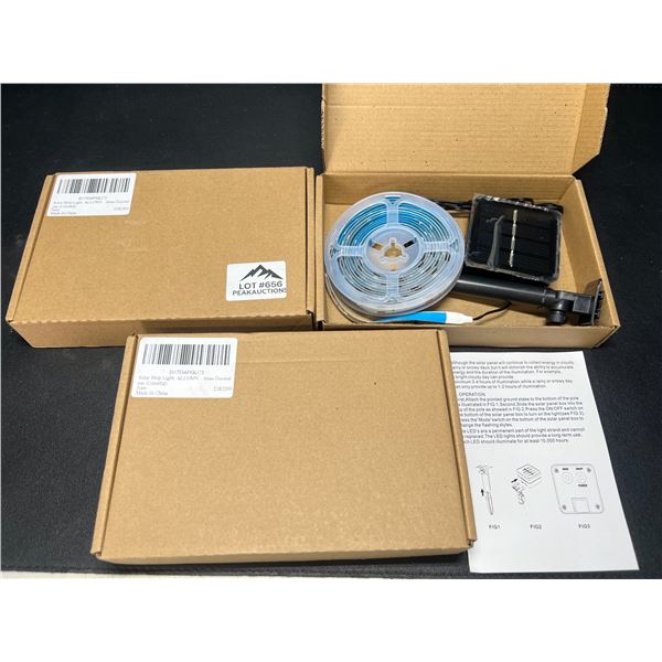 Lot of 3 Solar Strip Light Kits for Outdoorws/Lawn & Gardens