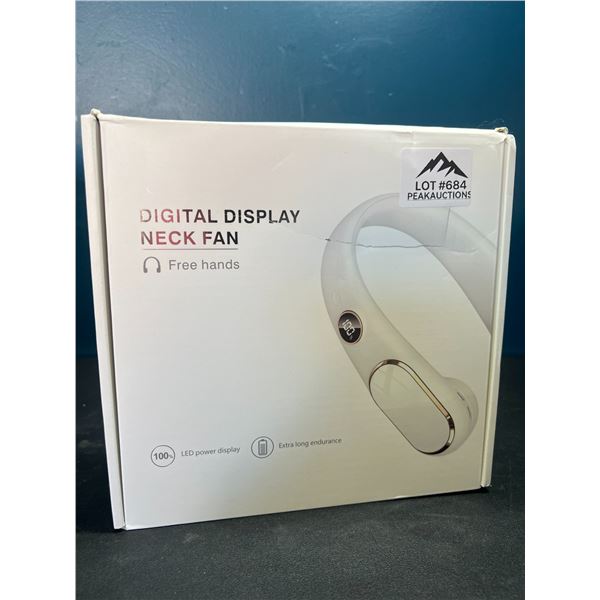Lot of 1 Digital Display Neck Cooling Fan/Wearable Rechargeable Hands-Free Fan