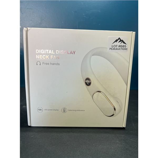 Lot of 1 Digital Display Neck Cooling Fan/Wearable Rechargeable Hands-Free Fan