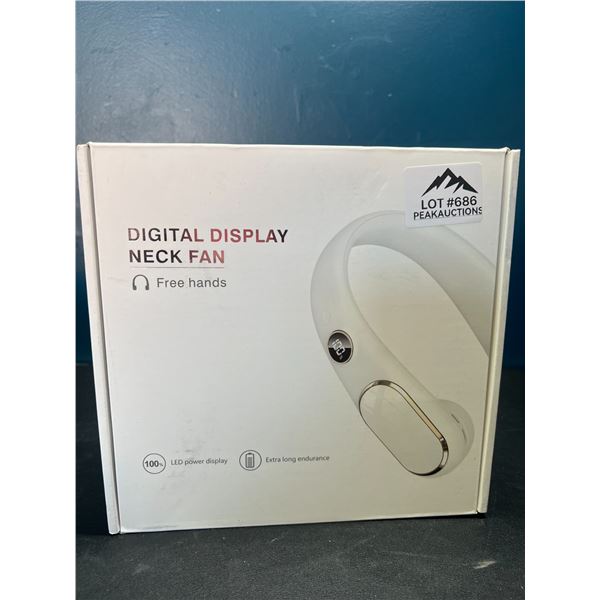 Lot of 1 Digital Display Neck Cooling Fan/Wearable Rechargeable Hands-Free Fan
