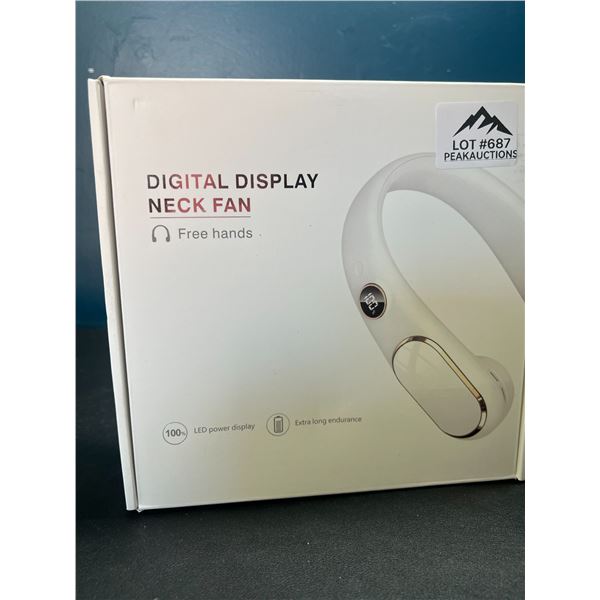 Lot of 1 Digital Display Neck Cooling Fan/Wearable Rechargeable Hands-Free Fan