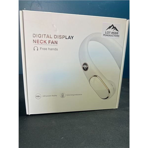 Lot of 1 Digital Display Neck Cooling Fan/Wearable Rechargeable Hands-Free Fan