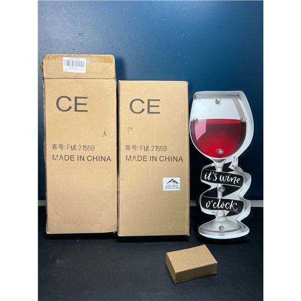 Lot of 2 "It's Wine O' Clock" LED Signs