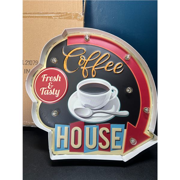 Lot of 1 LED Coffee House Light-Up Wall Sign/Decor Light Up Sign