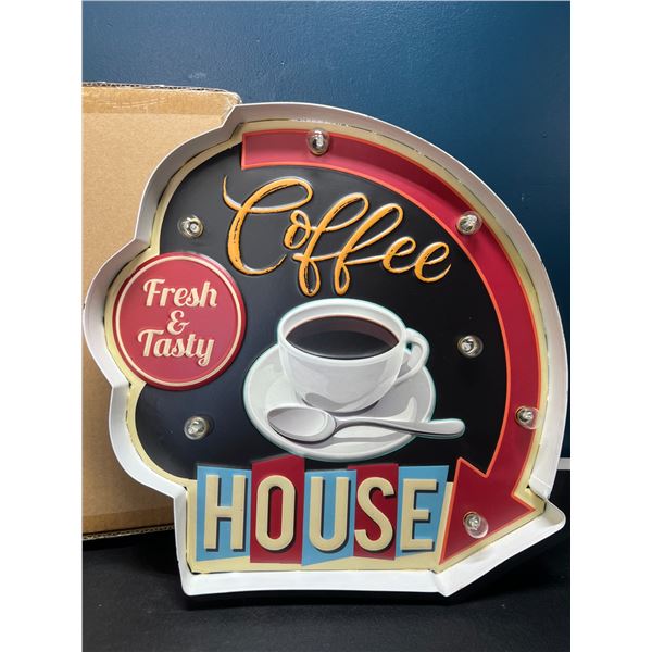 Lot of 1 LED Coffee House Light-Up Wall Sign/Decor Light Up Sign