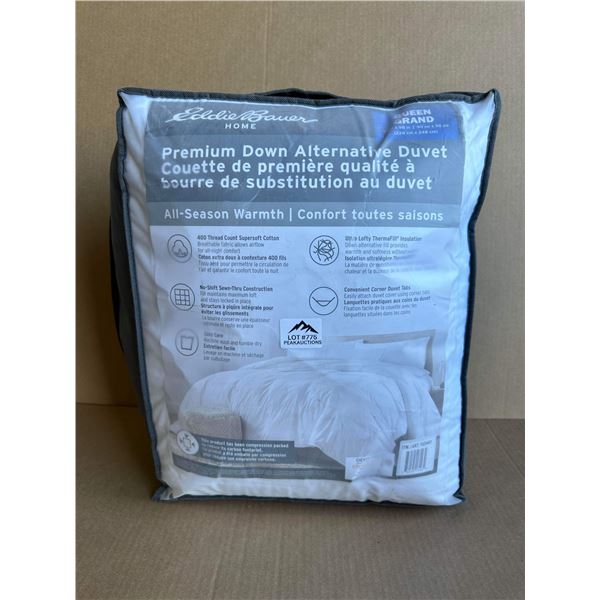Lot of 1 Eddie Bauer Home Premium Down Alternative Duvet - All Season - Queen Size