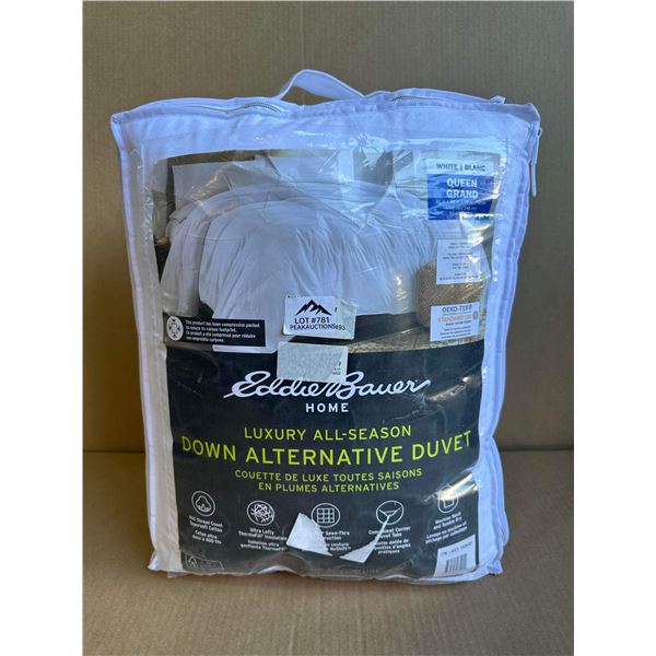 Lot of 1 Eddie Bauer Home Luxury All-Season Down Alternative Duvet - Queen Size