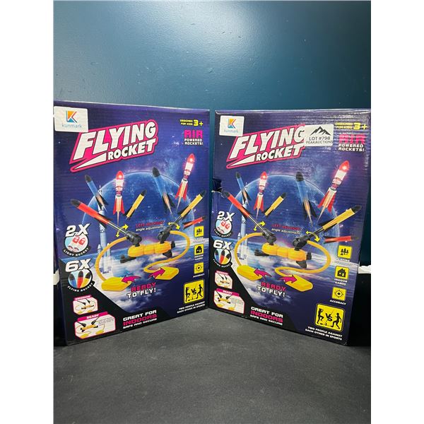 Lot of 2 Flying Air Powered Rocket Toys