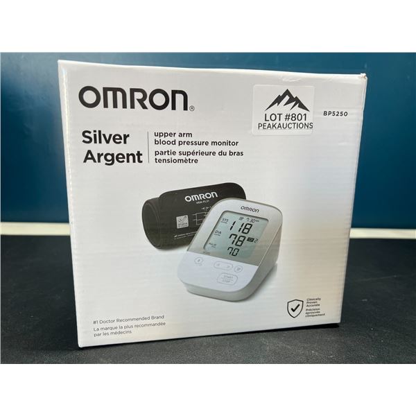 Lot of 1 OMRON Silver Upper Arm Blood Pressure Monitor