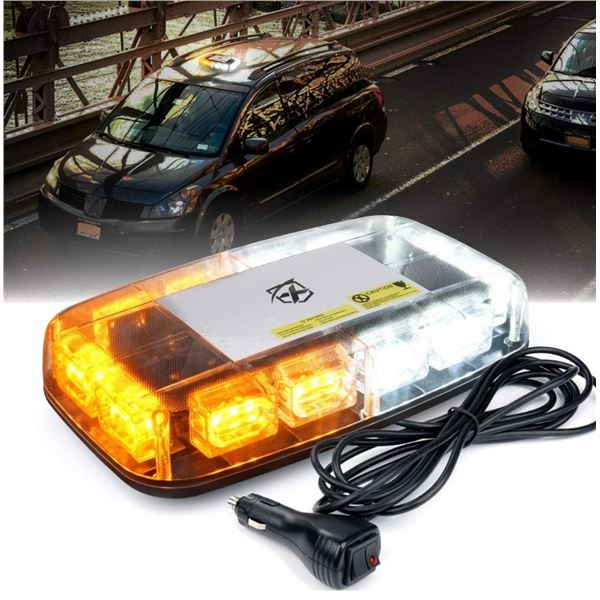 Lot of 1 Hazard/Emergency White Amber Light