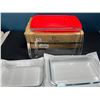 Image 1 : Lot of Kitchen Glassware/Baking Dishes w/ Lids - 3PCS