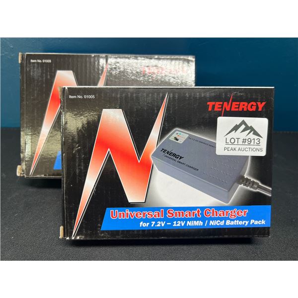 Lot of 2 Tenergy Universal Smart Chargers for 7.2V-12V NiMh/NiCd Battery Packs