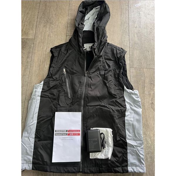 Lot of 1 Heated Vest w/ Hood for Men/Women - With Powerbank - Size L/XL