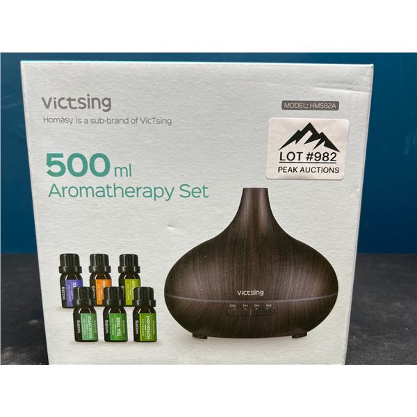 Lot of 1 Victsing 500mL Aromatherapy Diffuser Set - Includes 6 Essential Oils!